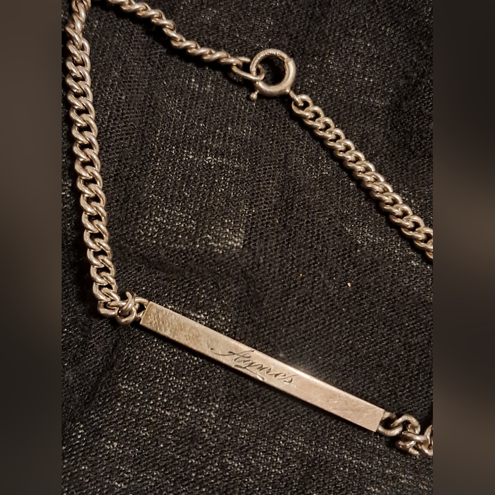 Vintage Sterling Silver ID Bracelet Engraved "Agnes"